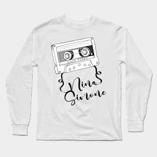 Good Vibes Nina Simone // Retro Ribbon Cassette T-S Long Sleeve T-Shirt